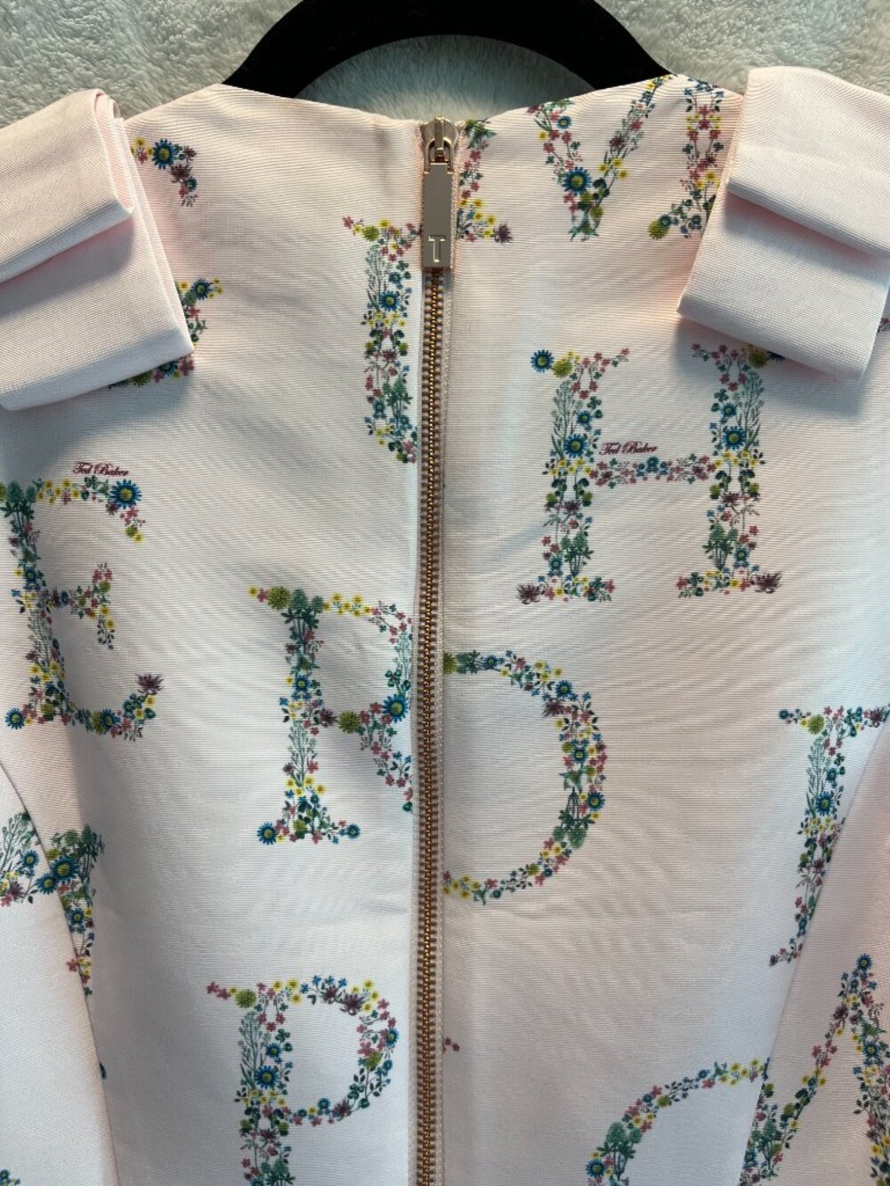 Ted Baker ZOWEY Unity Alphabet Floral Print Fit-Flare Mini Dress Size 2 (US 6) - Picture 6 of 8